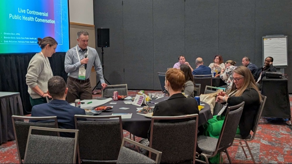 Laboratory Leaders of Today Alumni gather with Emerging Leader Program Alumni to discuss communicating about controversial public health issues.