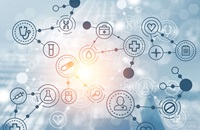 graphical representation of connected healthcare and science icons